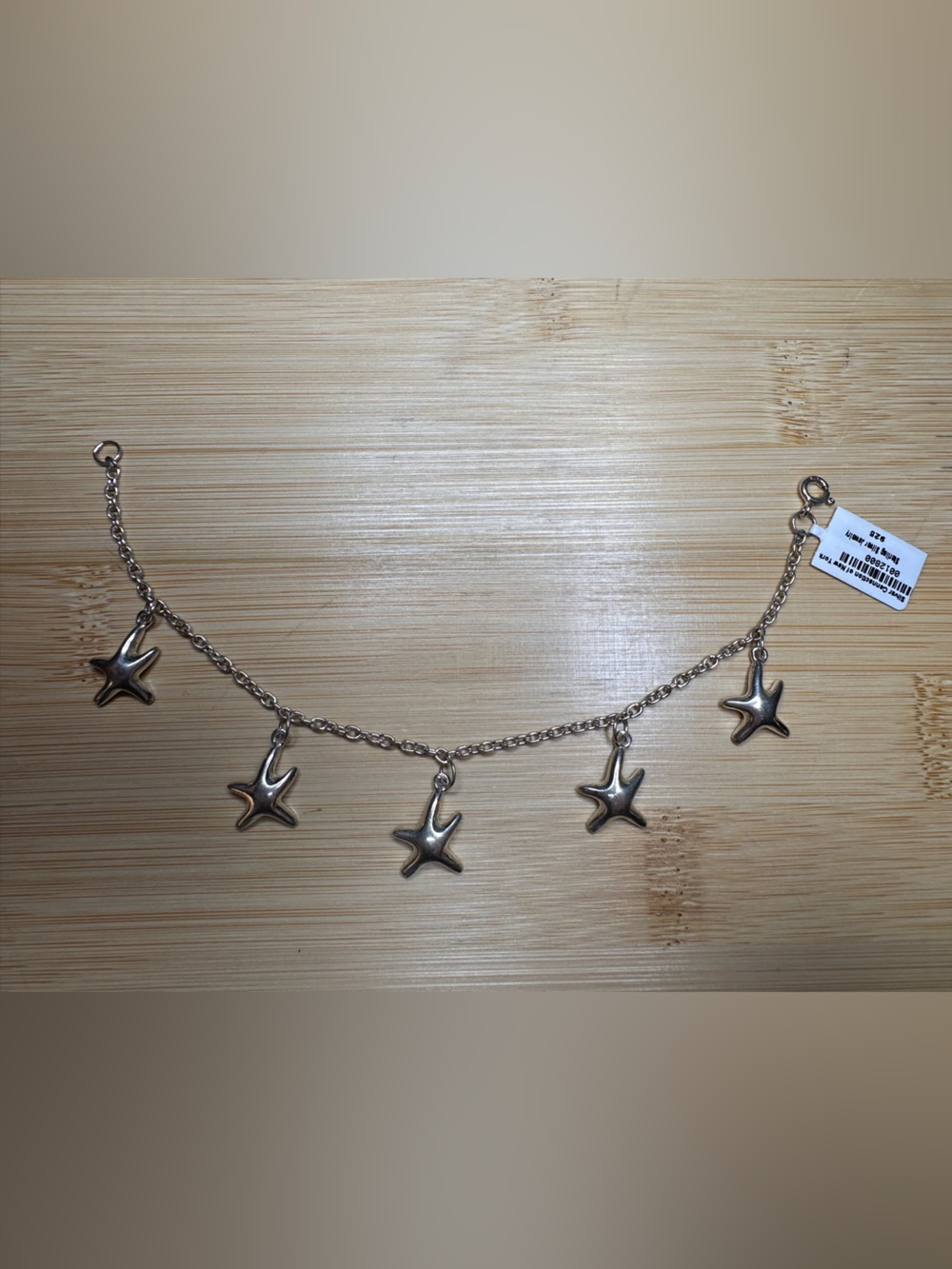Sterling Silver Starfish Charm Bracelet NWT SZ 7.5